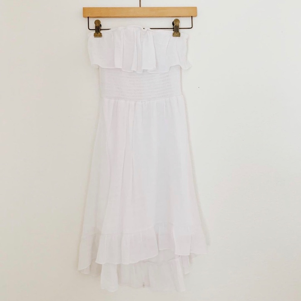 Strapless white dress